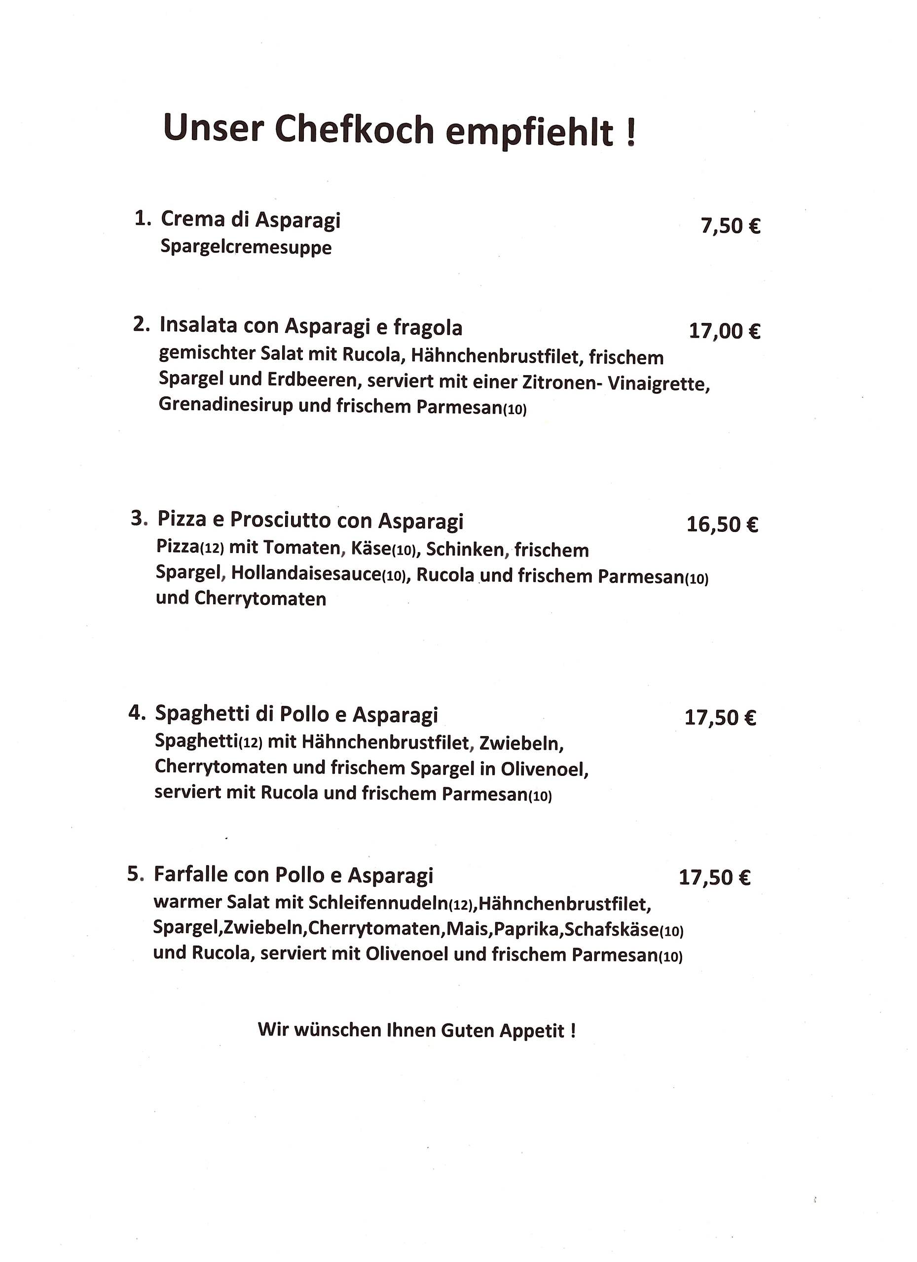 Bild zeigt Gerichte vm Chefkoch zur Empfehlung